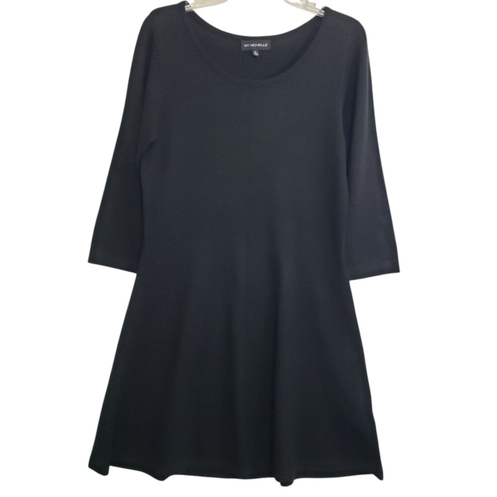 My Michelle Women's XL Knee Length Black Dress